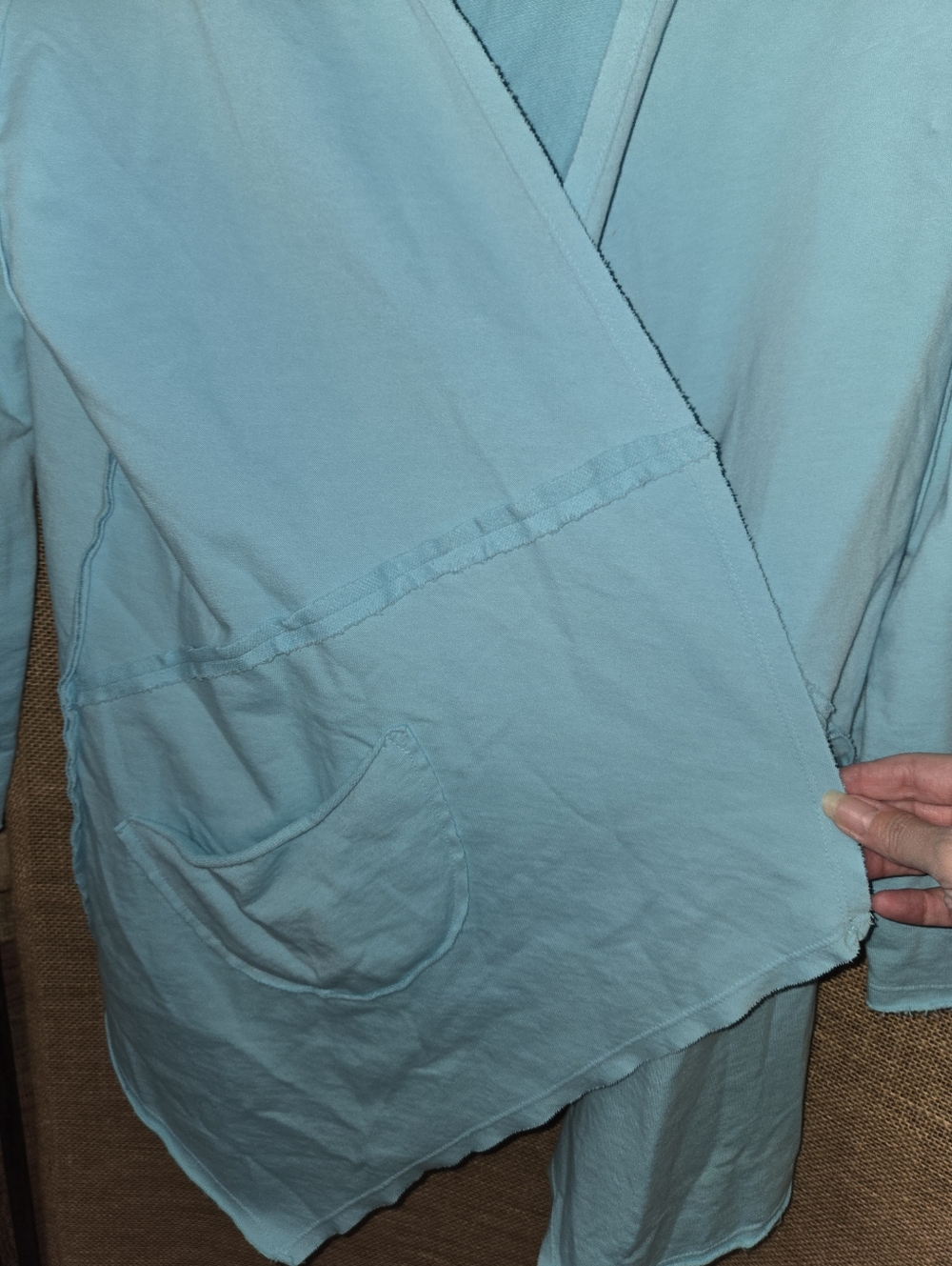 Focus Casual Life Light Blue Wrap Cardigan - Picture 6 of 11